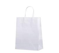 50 Piezas Bolsas de Papel con Asas, Bolsas Kraft Bolsas Papel Kraft para Fiestas Infantiles Boda Ceremonias de Graduación Aniversarios Bautizo Fiesta de Té Halloween Pascua-F-21x11x27cm(8x4x11in)