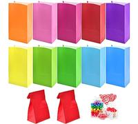50 Piezas Bolsas de Regalo de Fiesta Kraft, Bolsas de Papel a Granel Coloridas para Cumpleaños, 13x8x24cm