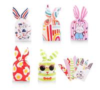 50 Piezas Bolsas Regalo Cumpleaños, Bolsa de Caramero Galleta de Conejo, Bolsas de Regalo Chuches, Reutilizable, para Caramelos, Galletas, Pequeños Regalos, Cumpleaños y Fiesta de Graduación