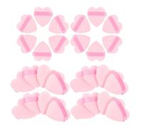 50 Piezas Borla de Polvos Sueltos en Forma de Corazón | Flocking y Esponja, Textura Fina y Uso Múltiple, Aplicación Uniforme para Base y Cosméticos