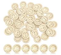 50 Piezas Botones para Cárdigans de Bebé, Botones de Madera Botones de Bebé de 20 mm para Cárdigans Botones para Manualidades Costura con 2 Agujeros para Tejer Hecho a Mano
