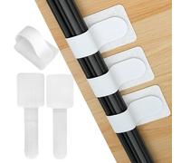 50 Piezas Bridas Reutilizables con Adhesivo Fuerte, Correas Autoadhesivas para ordenar Cables, Organizador Cable Escritorio, Sujeta Cables Adhesivo, para Hogar, Oficina, Escuela (Blanco, Pequeño)