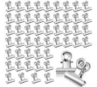 50 Piezas Bulldog Binder Clips, 22 mm Binder Paper Clips Oficina Metalica Pinzas Metal Papel de Bisagra Clip, para Bolsas de Alimentos, Fotos, Fuente de Oficina en el Hogar (Plata50)