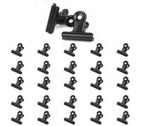 50 Piezas Bulldog Binder Clips, Oficina Metalica Pinzas, Clips Bulldog Metal Negro, 22 mm Binder Paper Clips Oficina Metalica Pinzas,Para Cerrar Bolsas, Organizar Documentos, Fotos