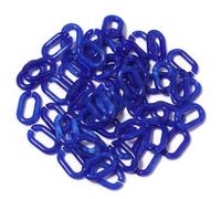 50 piezas cadena de eslabones en forma U colorida acrílica | Anillo de apertura de plástico que se puede montar, cadena for mochila, accesorios for pendientes DIY(Sapphire)