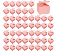 50 Piezas Caja Chuches Boda, Rosa Mariposa Caja Regalo Bautizo Cajitas para Chuches Cumpleaños Caja de Regalo Pequeña para Boda Bumpleaños Fiesta Bebé Bautizos Comunión(6x6x5.5cm)