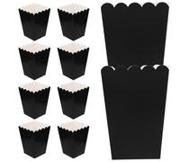 50 Piezas Caja de Golosinas Negra de Papel, Plegable, Simple | Cartón de 250g, Montaje Fácil y Ligero, para Galletas y Aperitivos en Tienda o Bridal Shower