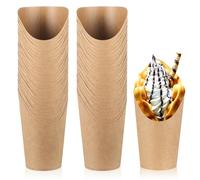 50 Piezas Caja de Papas Fritas, 355 g Vasos de Conos de Galletas para Helados, Vasos de Helado Carton, Vaso de Papel Kraft, Bolsas para Papas Fritas Helado Bocadillos Snacks Wafleras de Burbujas