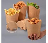 50 Piezas Caja de Papas Fritas,Cajas de Palomitas Cartón,Vaso de Papel para Helado,Tazas de Papel de Pastel,para Galletas,papas Fritas, Nuggets de Pollo, bolsas de gofres de burbujas