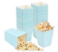 50 Piezas Cajas de Palomitas de Maíz,5,5 x 7,5 x 10,7 cm Bolsa de Palomitas Cubo Palomitas, Cartones de Palomitas Pequeñas,Cartón Caramelo Contenedor para Noches de Cine Cumpleaños Fiestas,Azul