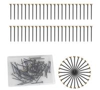 50 Piezas Clavos Acero Latón, Clavos Colgantes Latón Clavos Acero Cuadros con Caja Almacenamiento Plástico para Marcos Cuadros Yeso para Montaje Pared