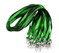 50 Piezas Correa para Cuello,Cordón para Tarjeta con Clip de Metal,Cordon Correa de Cuello Oficina,Lanyards cordón para Tarjeta de Identificación Llaves Visitantes Estudiante Empleados (Verde)