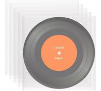 50 Piezas Cuadrado Fundas para Vinilos LP, Protector Antiestático para Discos de Vinilo, Inner Sleeves Transparentes, Fundas Plásticas Protectoras para Vinilos de 12 Pulgadas
