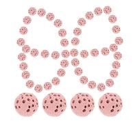 50 Piezas Cuentas Redondas de Roca Volcánica Rosa 6mm a 20mm | Absorben y Liberan Aceites Esenciales, Aroma Continuo y Delicado, Diseño Elegante para Collar Colgante