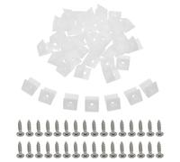 50 Piezas Cuñas de Plástico Blanco, Ángulo 45° con Clip | Montaje para Paneles Inferiores y Laterales, Diseño Discreto, Acabado Limpio, para Cocina y Armarios