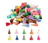 50 piezas de accesorios de borlas, borlas coloridas, mini borlas, accesorios de bricolaje, accesorios de ropa, adecuados para hacer llaveros, joyas, colgantes de bolso, accesorios para el hogar