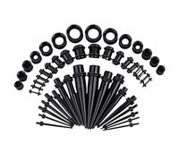 50 piezas de acrílico, kit de estiramiento de oreja de silicona: cónicos ligeros, túneles y tapones para expansores de iniciación | Piercing corporal, joyería de aretes de calibre para hombres,