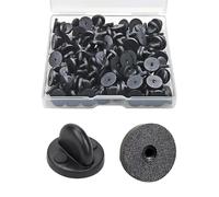 50 piezas de alfileres de insignia, parte trasera de goma, respaldo de goma de PVC para pines, soportes de solapa de repuesto, soportes para broches, corbatas, alfileres de solapa, joyería, sombreros