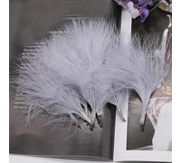50 piezas de atrapasueños, ramillete de plumas, aretes, tocado, colorido, pavo, decoración de terciopelo, azul oscuro [gris]