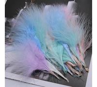 50 piezas de atrapasueños, ramillete de plumas, aretes, tocado, colorido, pavo, decoración de terciopelo, color azul oscuro [mezcla]