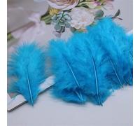50 piezas de atrapasueños, ramillete de plumas, aretes, tocado, colorido, pavo, decoración de terciopelo, color azul oscuro [azul]