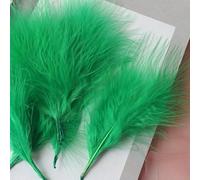50 piezas de atrapasueños, ramillete de plumas, aretes, tocado, colorido, pavo, decoración de terciopelo vascular, amarillo claro [verde]