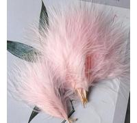 50 piezas de atrapasueños, ramillete de plumas, aretes, tocado, colorido, pavo, decoración de terciopelo vascular, amarillo claro [rosa]