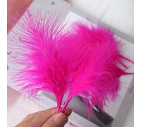 50 piezas de atrapasueños, ramillete de plumas, aretes, tocado, colorido, pavo, decoración de terciopelo vascular, amarillo claro [rosa rojo]