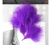 50 piezas de atrapasueños, ramillete de plumas, aretes, tocado, colorido, pavo, decoración de terciopelo vascular, amarillo claro [morado]