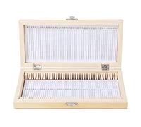 50 Piezas de Biología de Vidrio Preparado Microscopio Portaobjetos Muestras, Caja de Almacenamiento de Portaobjetos de Madera, para la Colección de Rodajas(Embalaje de Bolsa de Burbujas)