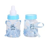 50 Piezas de caja de dulces de biberón,Confeti Para Biberón Tarro Con Forma de Caramelo, Botella de Bebé Para Poner Dulces, Regalos de Boda Y decoración de Regalos de Bautismo de Baby Shower (Azul)