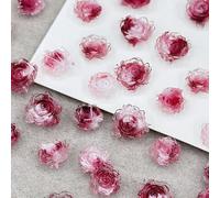 50 piezas de colgantes de camelia 3D diseño floral uñas encanto consejos para mujeres decoración de uñas salón accesorios de uñas decoración