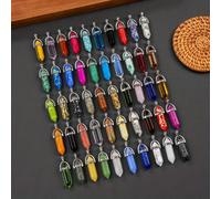 50 Piezas de Colgantes Hexagonales de Chakra, Cuentas Hexagonales de Piedra Sintética para Hacer Collares, Aretes, Pulseras y Joyería DIY