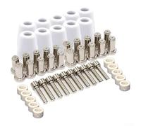 50 piezas de consumibles de cortador de plasma para antorcha Pt-31xl Pcm-500i Electrodo Boquilla Swirl Ring Shield Cup Set Reemplaza 21008a 20862 para Cut40 Cut50