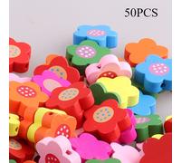 /50 piezas de cuentas de madera surtidos con forma de flores, perfectas para crear joyas y artículos decorativos
