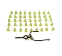 50 piezas de cuentas de tope de gancho para conectar pivotes y tornillos de cebo para pesca de carpas (blanco)