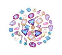 50 piezas de diamantes de imitación para coser en garras de cristal transparente con parte trasera plana con agujero para joyería, ropa, vestido, decoración de disfraces, piedra de cristal para