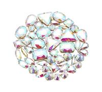 50 piezas de diamantes de imitación para coser en garras de cristal transparente con parte trasera plana con agujero para joyería, ropa, vestido, decoración de disfraces, piedra de cristal para