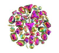 50 piezas de diamantes de imitación para coser en garras de cristal transparente con parte trasera plana con agujero para joyería, ropa, vestido, decoración de disfraces, piedra de cristal para
