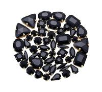 50 piezas de diamantes de imitación para coser en garras de cristal transparente con parte trasera plana con agujero para joyería, ropa, vestido, decoración de disfraces, piedra de cristal para