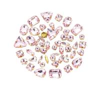 50 piezas de diamantes de imitación para coser en garras de cristal transparente con parte trasera plana con agujero para joyería, ropa, vestido, decoración de disfraces, piedra de cristal para