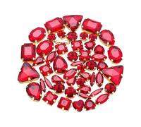 50 piezas de diamantes de imitación para coser en garras de cristal transparente con parte trasera plana con agujero para joyería, ropa, vestido, decoración de disfraces, piedra de cristal para