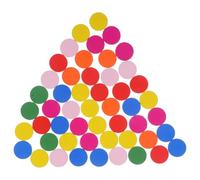 50 piezas de discos de madera coloridos juguetes educativos para niños - Juguetes matemáticos creativos para promover la coordinación mano-ojo (color mezclado)