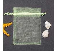 50 piezas de embalaje de tul fiesta transparente bolsas de boda dibujables presente joya caramelo elemento de gasa bolsa de regalo bolsas de organza 7 * 9 cm-verde claro