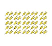 50 piezas de enchufe tipo banana de 4 mm, accesorios de prueba eléctrica de descarga de alta corriente, conector tipo banana de cobre rojo chapado en oro con rosca M12 para (Amarilla)