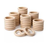 50 piezas de hebillas de madera natural, artesanales sin acabar (20 x 10 x 5 mm)