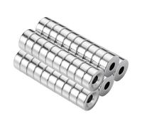 50 Piezas De Imanes Redondos Perforados, Imanes De Neodimio De Súper Succión, Adecuados para Pizarras Magnéticas, Refrigeradores, Cocinas Y Baños.