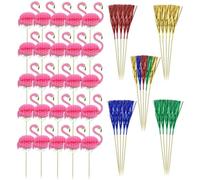 50 Piezas De Inserciones Para Pasteles, Inserciones De Flamencos, Inserciones De Borlas, Inserciones Tridimensionales, Decoraciones Para Pasteles De Cumpleaños