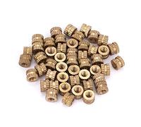 50 piezas de inserciones roscadas de latón M3, juego de calor moldeado redondo, herramienta de inserción, cilindro moleteado, tuercas integradas para componentes de impresión 3D y (M3*5 * 5,3 (50