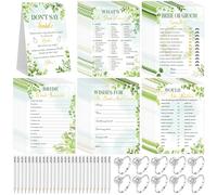 50 piezas de juegos de cartas para despedida de soltera, incluye 5 juegos de consejos para la novia, tarjetas How Well Do You Know the Bride Hen What in Your Purse Card Wedding Cards Bridal Shower